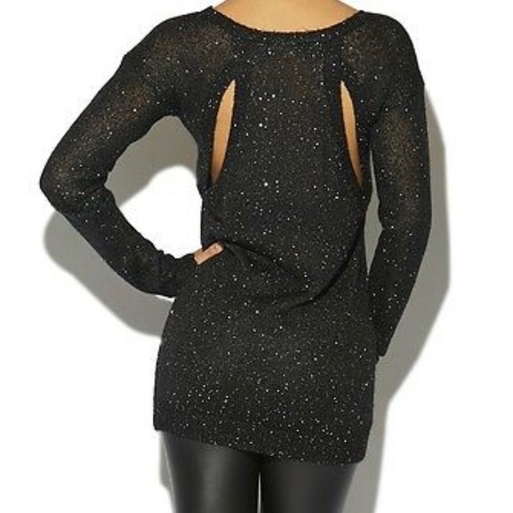 Arden B sequin tunic sweater w/back cut-outs - Picture 3 of 6